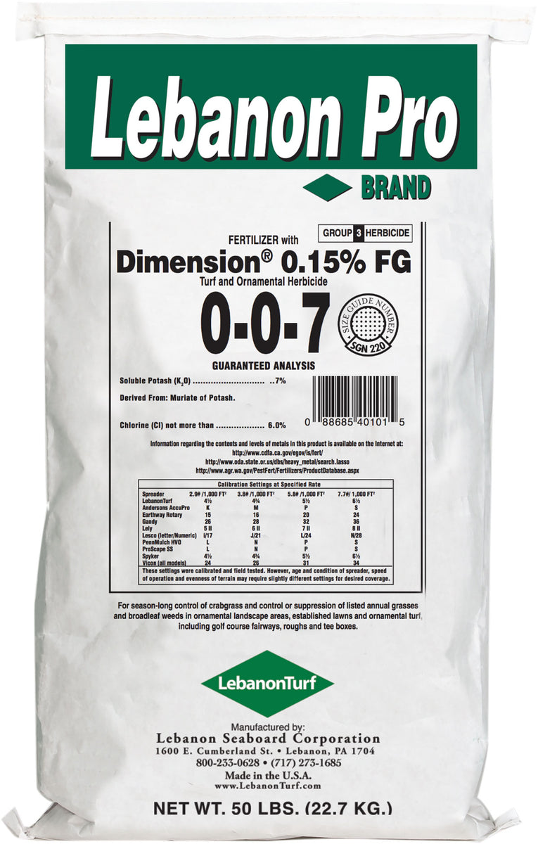 group 7 herbicide Lebanon Pro 0-0-7 .15 Dimension – Fanelli's Landscape Supply