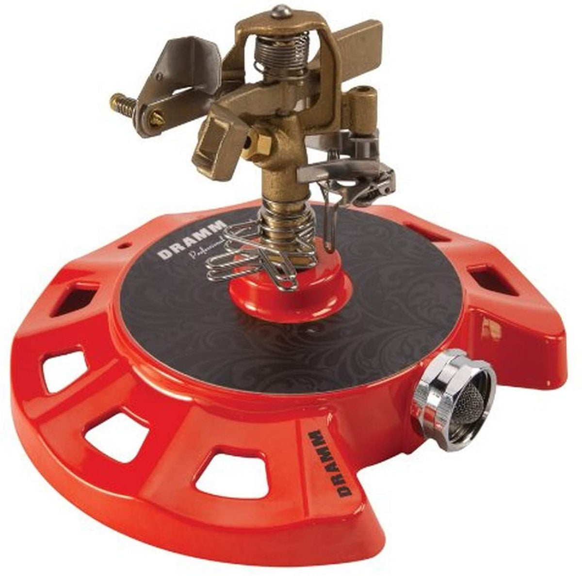 Dramm Circular Base Impulse Sprinkler with a Heavy-Duty Metal Base