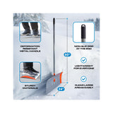 Plexon 24" Snow Pusher Shovel with 60" Metal Handle – Heavy-Duty Snow Removal