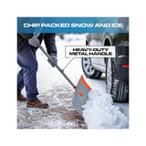 Plexon 24" Snow Pusher Shovel with 60" Metal Handle – Heavy-Duty Snow Removal