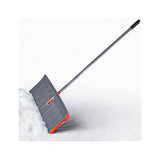 Plexon 24" Snow Pusher Shovel with 60" Metal Handle – Heavy-Duty Snow Removal