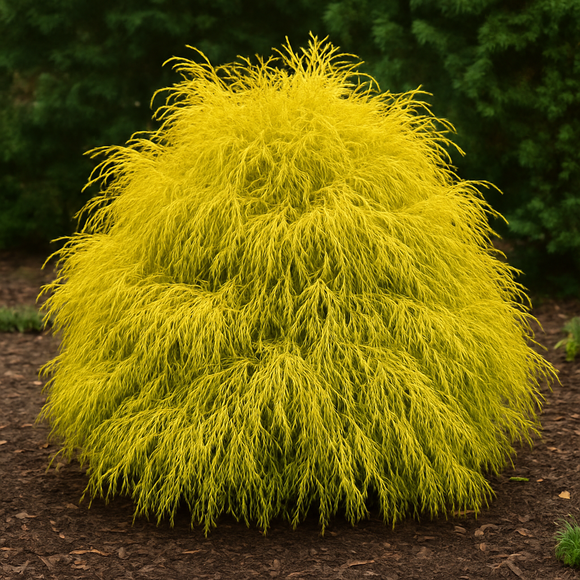 Gold Thread Cypress (Chamaecyparis pisifera ‘Filifera Aurea’) #3 15-18