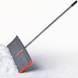 Plexon 24" Snow Pusher Shovel with 60" Metal Handle – Heavy-Duty Snow Removal