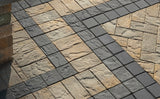 Cambridge Sherwood Ledgestone Smooth 4.5 x 4.5 pavers installed in patio pattern