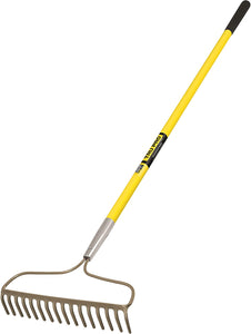 Tru Pro 60-Inch 16 Teeth Forged Bow Rake, Fiberglass Handle, 10-Inch Grip