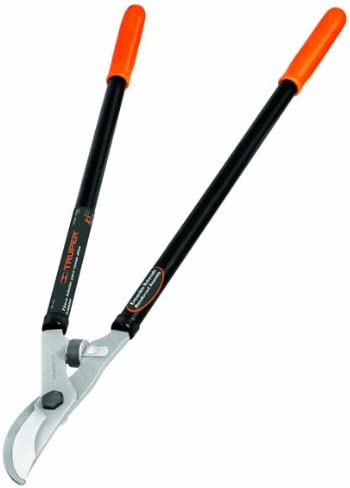 Truper By-Pass Lopper, 21-Inch Tubular Handles with Grips, Rubber Bumper Guard