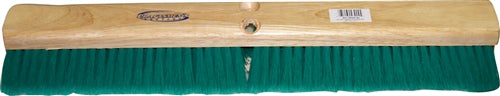 24” Medium Green Flagged Broom Pet Fiber Bristle 3” Trim