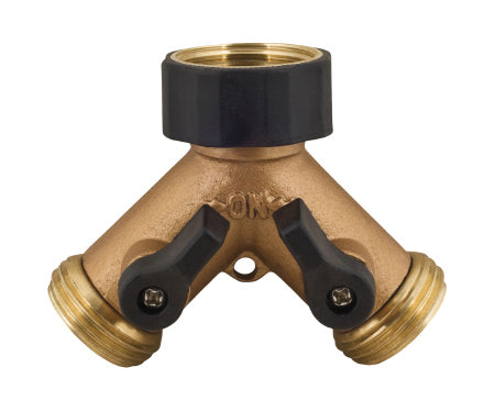 2-Way Metal Hose Connector - Brass/Black