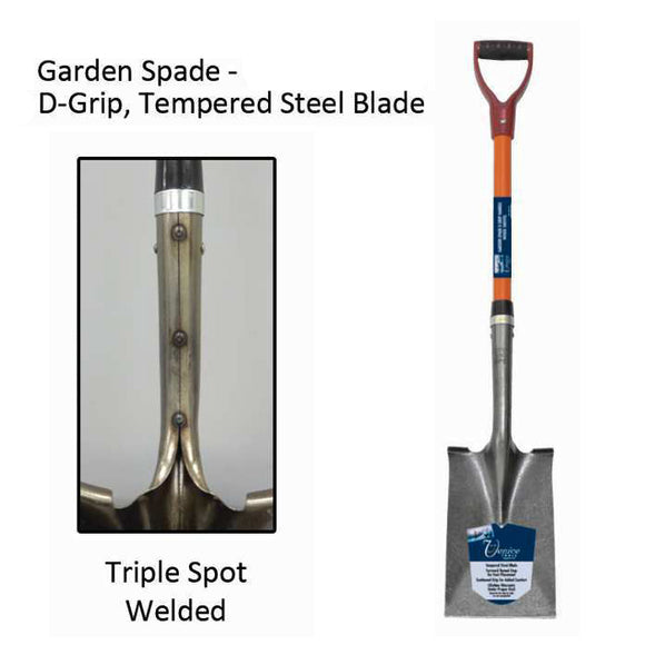 Garden Spade Shovel D-Grip W/Fiberglass Handle
