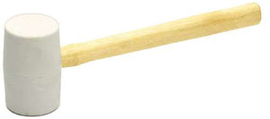 20 Oz White Rubber Mallet Wood Handle